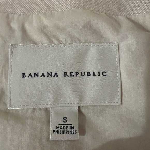 Banana Republic womens 100% linen short sleeve jacket. Size Small Cream - Picture 6 of 7